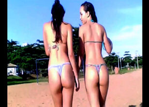 Beach bikini models